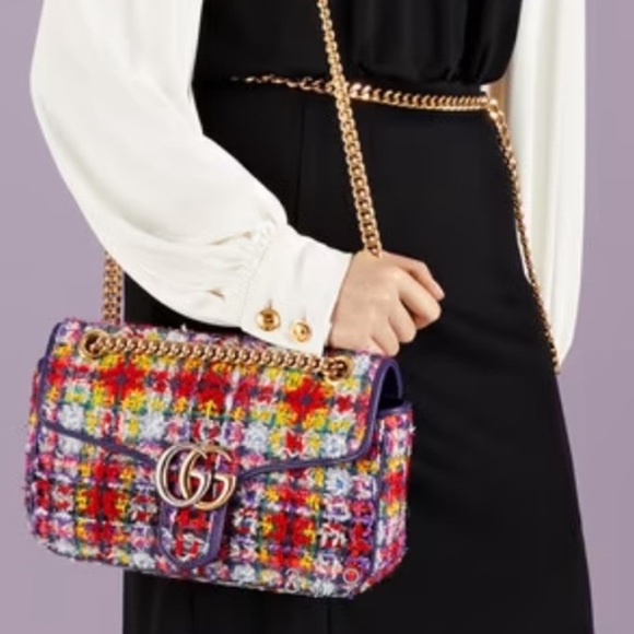 Gucci GG Marmont red/violet lily multicolor crossbody - Picture 3 of 17